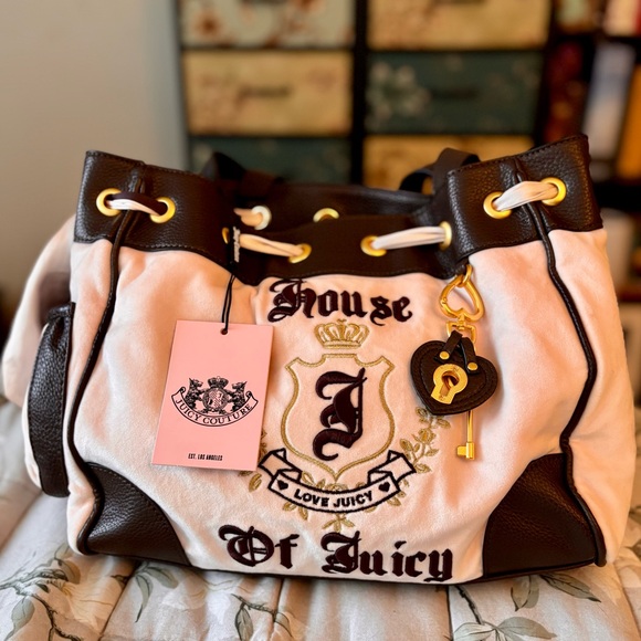Juicy Couture Handbags - Juicy Couture Brown and Pink Daydreamer Tote Shoulder Bag